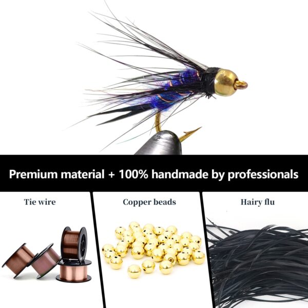28 Pcs Fly Fishing Flies Kit Portable Handma Dry Flies Nymphs Fly Fishing Flies Kit - Image 3