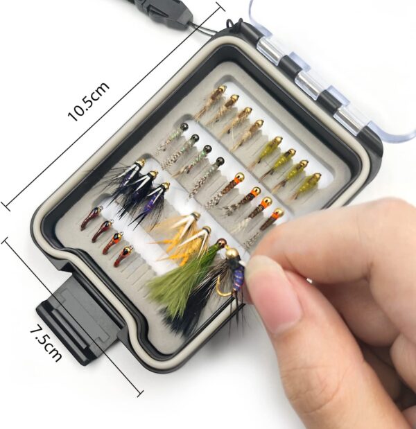 28 Pcs Fly Fishing Flies Kit Portable Handma Dry Flies Nymphs Fly Fishing Flies Kit - Image 6