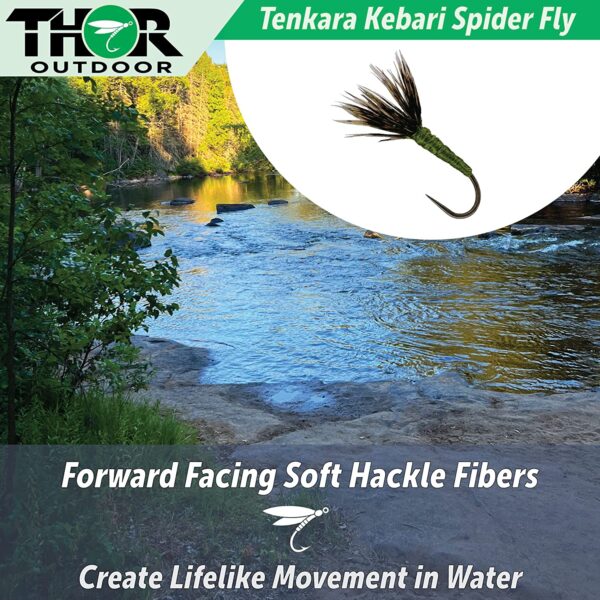 Tenkara Fly Set Sakasa Kebari Spider Rever Dry Flies Nymphs Fly Fishing Flies Kit - Image 2