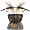 24/127-Pieces Fly Fishing Files Kit #8-#16 H Dry Flies Nymphs Fly Fishing Flies Kit