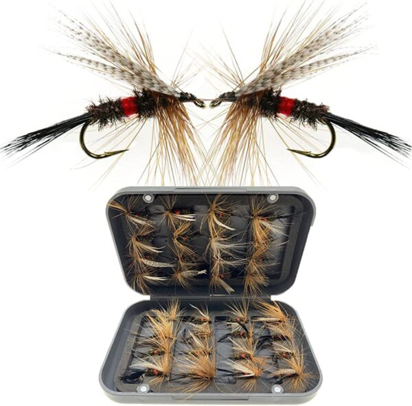 24/127-Pieces Fly Fishing Files Kit #8-#16 H Dry Flies Nymphs Fly Fishing Flies Kit