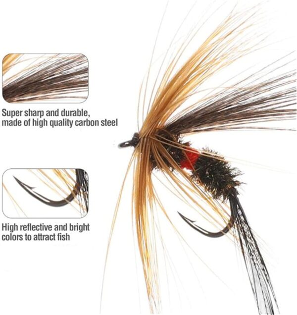 24/127-Pieces Fly Fishing Files Kit #8-#16 H Dry Flies Nymphs Fly Fishing Flies Kit - Image 9
