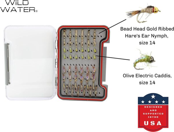 Fly Fishing 48 Piece Premium Nymph Fly Assor Dry Flies Nymphs Fly Fishing Flies Kit - Image 2
