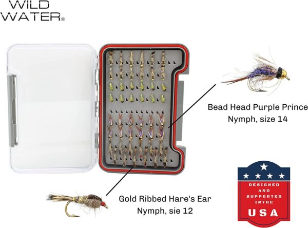 Fly Fishing 48 Piece Premium Nymph Fly Assor Dry Flies Nymphs Fly Fishing Flies Kit - Image 3