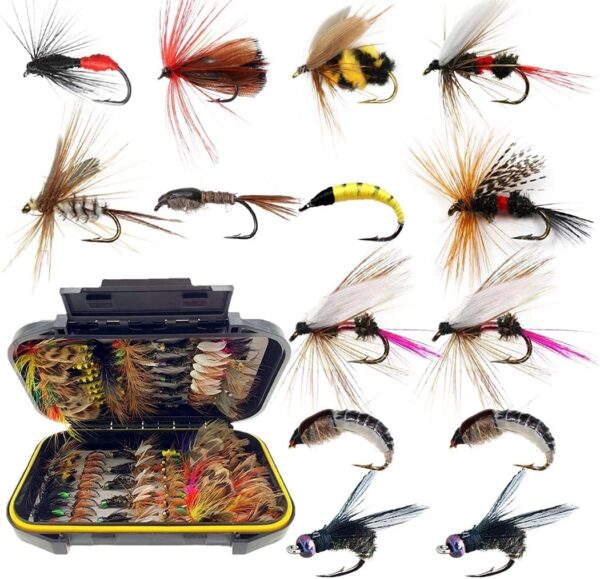 Fly Fishing Flies Kit  50/114Pcs Handmade Fl Dry Flies Nymphs Fly Fishing Flies Kit