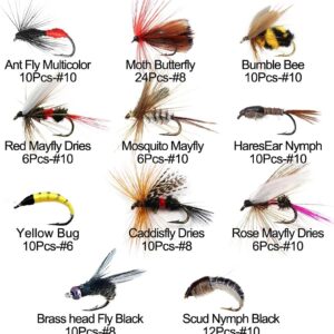 Fly Fishing Flies Kit  50/114Pcs Handmade Fl Dry Flies Nymphs Fly Fishing Flies Kit