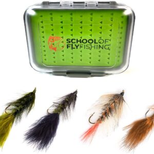 – Wooly Bugger Flies 48 PC Assortment Oliv Dry Flies Nymphs Fly Fishing Flies Kit
