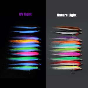 20 pcs 1/0 4cm UV Colors High Carbon Hook Po Dry Flies Nymphs Fly Fishing Flies Kit