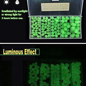 100pcs Luminous Fishing Beads  Soft Plastic F Fishing Artificial Bait Soft Plastic Lures