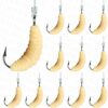1 Dozen Rubber Wax Worm Grub #10 - Maggots Fi Fishing Artificial Bait Soft Plastic Lures
