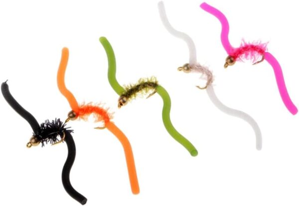 10 Pieces Trout Worm Fly Assortment Fishing  Dry Flies Nymphs Fly Fishing Flies Kit - Image 7