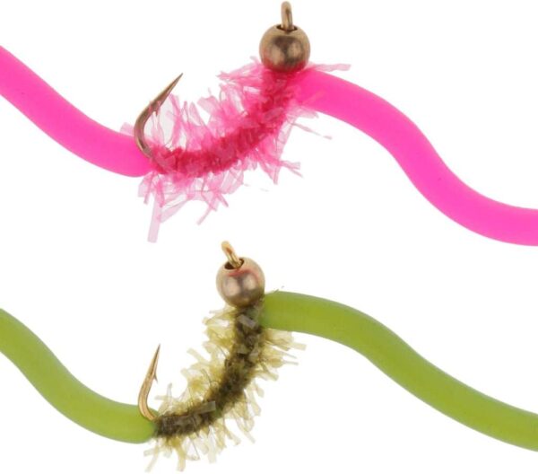 10 Pieces Trout Worm Fly Assortment Fishing  Dry Flies Nymphs Fly Fishing Flies Kit - Image 5