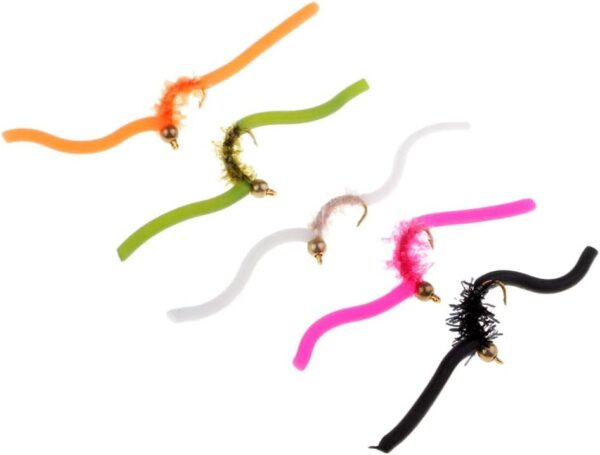 10 Pieces Trout Worm Fly Assortment Fishing  Dry Flies Nymphs Fly Fishing Flies Kit - Image 3