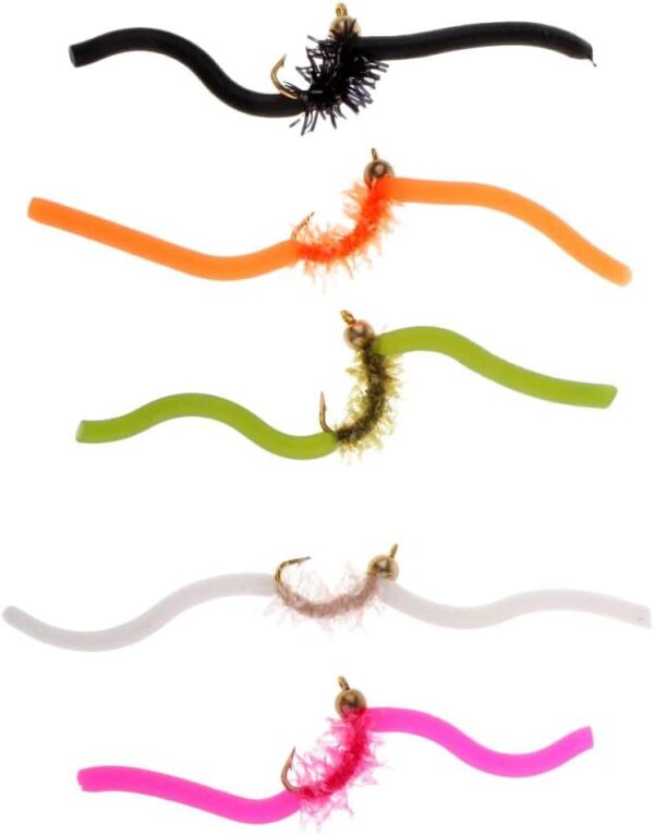 10 Pieces Trout Worm Fly Assortment Fishing  Dry Flies Nymphs Fly Fishing Flies Kit - Image 4