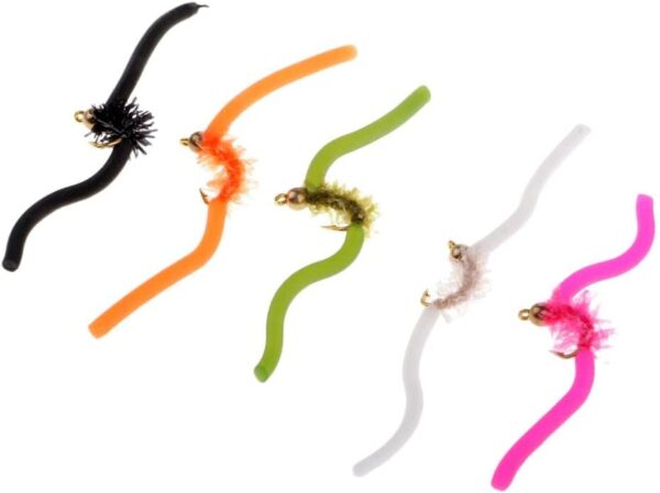 10 Pieces Trout Worm Fly Assortment Fishing  Dry Flies Nymphs Fly Fishing Flies Kit - Image 8