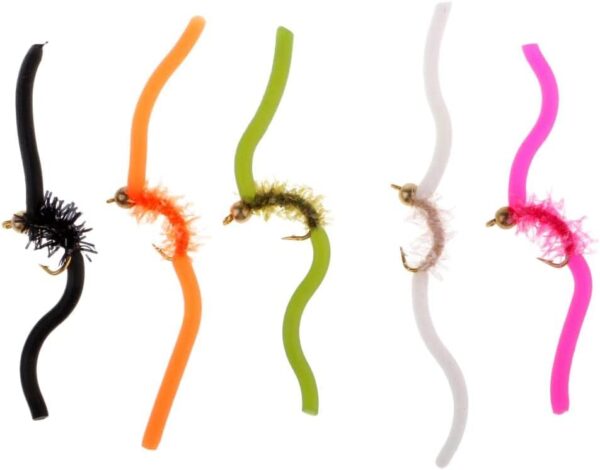 10 Pieces Trout Worm Fly Assortment Fishing  Dry Flies Nymphs Fly Fishing Flies Kit - Image 9