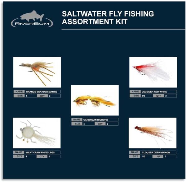 Saltwater Fly Fishing Flies Assortment Kit w Dry Flies Nymphs Fly Fishing Flies Kit - Image 2