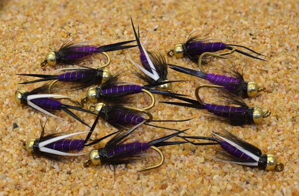 12 Flies Purple Prince Nymph Flies Tied on Dry Flies Nymphs Fly Fishing Flies Kit - Image 2