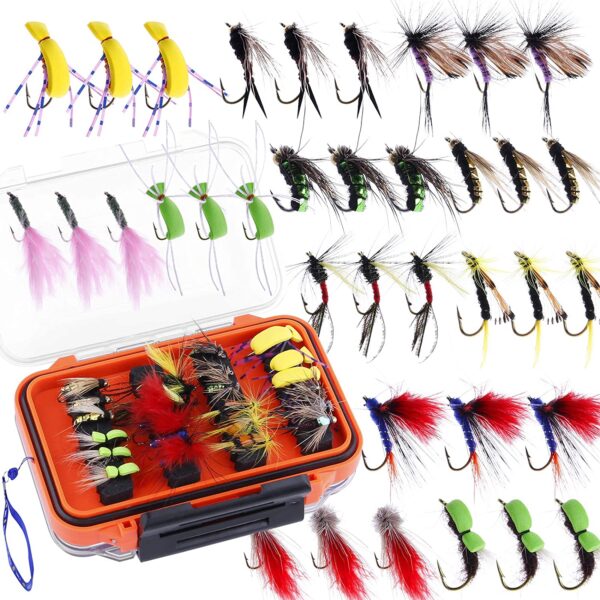 Fly Fishing Flies Kit  36/78Pcs Fly Fishing  Dry Flies Nymphs Fly Fishing Flies Kit